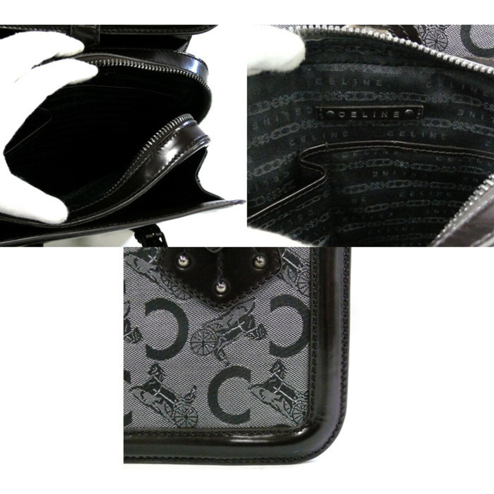 Celine Carriage Pattern Vertical Handbag Brown - image 4